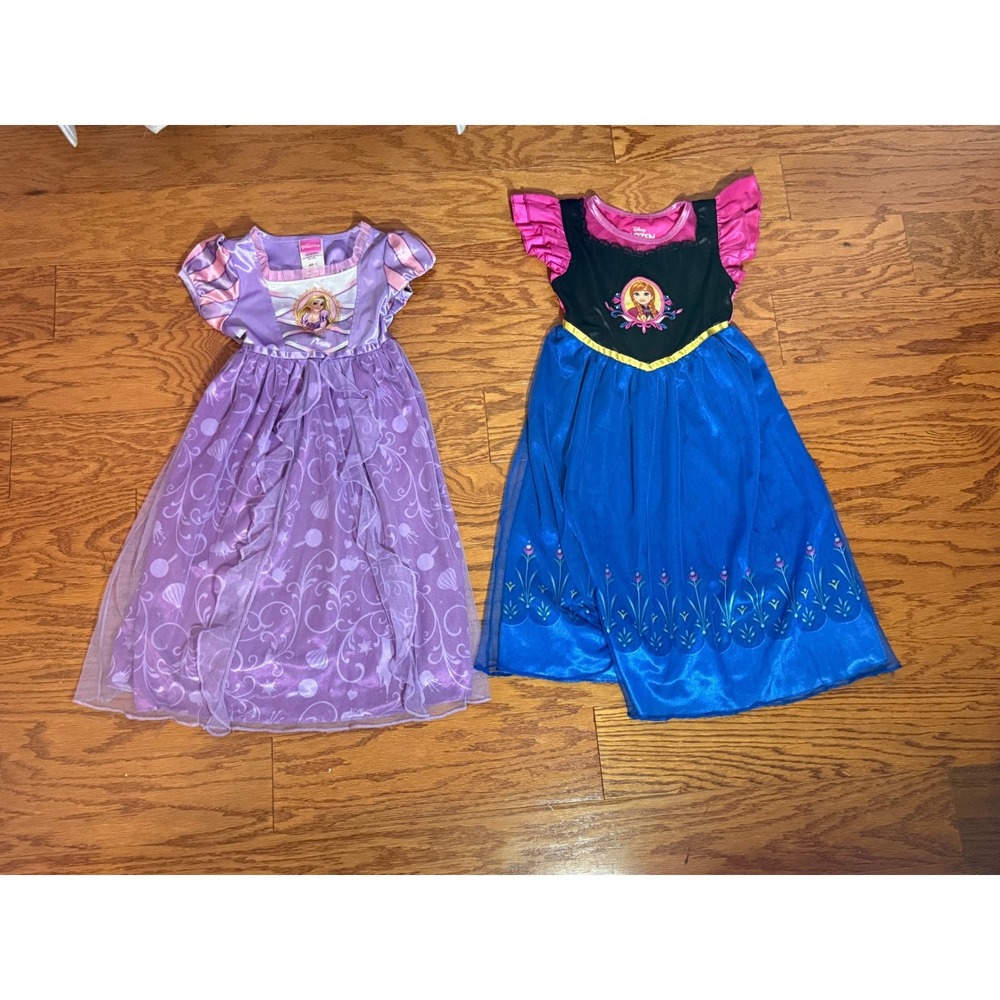 Bundle of TWO Disney Princess Costumes - Rapunzel & Anna Sz 4T & 5T EUC